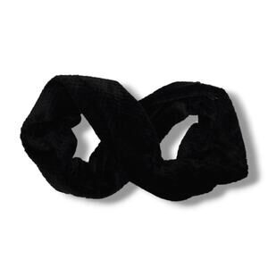 EUC Calvin Klein Faux Fur Infinity Loop Neck Warmer Wrap Snood Scarf Black‎